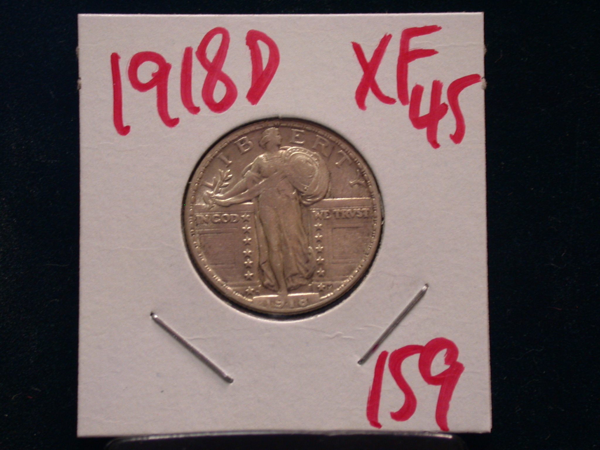 1918 D Standing Liberty Quarter in XF 45! - Click Image to Close